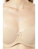 Women's Under-Wired Padded Soft Touch Microfiber Nylon Elastane Stretch Full Coverage Lace Styling Multiway T-Shirt Bra with Adjustable Straps - Mocha
