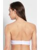 Women's Under-Wired Padded Super Combed Cotton Elastane Stretch Full Coverage Multiway Styling Strapless Bra with Ultra-Grip Support Band - White