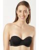 Women's Under-Wired Padded Super Combed Cotton Elastane Stretch Full Coverage Multiway Styling Strapless Bra with Ultra-Grip Support Band - Black