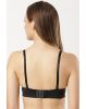 Women's Under-Wired Padded Super Combed Cotton Elastane Stretch Full Coverage Multiway Styling Strapless Bra with Ultra-Grip Support Band - Black
