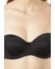 Women's Under-Wired Padded Super Combed Cotton Elastane Stretch Full Coverage Multiway Styling Strapless Bra with Ultra-Grip Support Band - Black