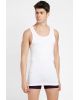 Men's TENCEL Micro Modal Cotton Rib Sleeveless Vest with Extended Length for Easy Tuck - White