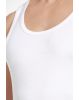 Men's TENCEL Micro Modal Cotton Rib Sleeveless Vest with Extended Length for Easy Tuck - White