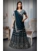 Bottle Green Faux Georgette Sequince Worked Lehenga