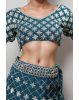 Bottle Green Faux Georgette Sequince Worked Lehenga