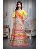 Multicolour Butterfly Net Mirror Work Lehenga