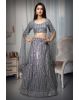 Grey Georgette Lehenga With FullySequin Embellished  Skirt
