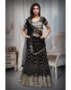 Black Colour Georgette Lehenga With Heavy Golden Zari Work Detailing And Heavy  Detailed Blouse