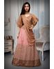 Baby Pink Georgette Lehenga With Threadwork Along With Same Colour Blouse And Glittery Fabric Dupatta