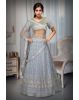 Grey Georgette Lehenga With FullySequin Embellished  Skirt With Matching Blouse And Dupatta