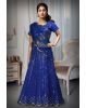 Navy Blue Faux Lehenga With Heavy Sequins And A Well Detailed Border Which Comes With A Detailed Blouse And Dupatta