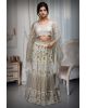 White Georgette Lehenga With Eccentric Golden Sequin Work With Heavy Detailed Blouse And Same Colour Dupatta