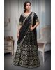 Black Crepe Lehenga With Golden Embellishments And Sequin Work With Heavy Embellished Blouse And Same Colour Dupatta