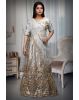 Ocean Grey Net Lehenga With Heavy Detailing On Skirt , Blouse And Dupatta