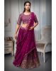 Grape Colour Minimal Lehenga With Heavy Sequin Work Embellishment