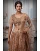 Almond Beige Colour Minimal Lehenga With Heavy Sequin Work Embellishment And Same colour Dupatta