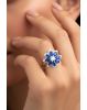Royal Blue Floral Statement Ring