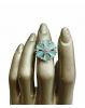 Pastel Green Floral Statement Ring