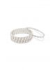 Silver Base Slim White Stone Bangle