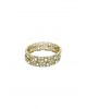Gold-Tone Mint Green Rectangular Stone & Crystal Floral Bangle