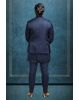 Blue Jaquard Fabric Heavy Jodhpuri With Matte Black Inner Kurtha And Matching Pants