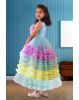 Kids Fuffy-Tulle Multi Color Frock