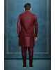 Brownish Maroon Chikankari Kutha Pyjama with Detailed Sleeveless Jacket