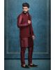 Brownish Maroon Chikankari Kutha Pyjama with Detailed Sleeveless Jacket