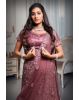 Heavy Threadwork Dark  Mauve Lehenga With Shimmery Work Minimal Blouse And Same Color Dupatta