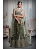 Sage Green Heavy Stone Worked Lehenga With Exquisite Detailing On Blouse And Dupatta