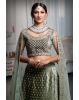 Sage Green Heavy Stone Worked Lehenga With Exquisite Detailing On Blouse And Dupatta