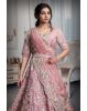 Baby Pink Bridal Lehenga With a Lot Of Detailing And Threadwork With Dupatta In Same Colour Coordination