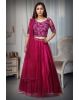 Majentha Pink Minimal Lehenga With Plain Skirt And Threadwork Detailed Blouse With Same Colour Dupatta