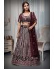 Heavy Embroidered Bridal Lehenga With Mirror Work Details All Over the Skirt And  Blouse Along WIth Detailed Blouse And Same Colour Dupatta