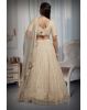 Off White Crop Top Lehenga With Beads Work Embellishments