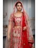 Red Heavy Worked Bridal Lehenga With Magenta Pink Border Details And Double Dupatta