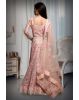 Pastel Peach Bridal Lehenga With Floral Detailed Embroidery Work And Stone Work