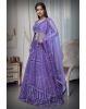 Regal Purple Net Lehenga With Stone Work Details And Raindrop Beads Detailing In Waist Line With Same Color Dupatta