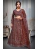 Dark Orange Colour Lehenga With Heavy Stone Work , Beads Work And Threadwork With Same Colour Dupatta