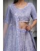 lavender shade wedding lehanga with stones,sequins and beads embroidery in geometrical patterns