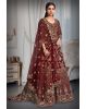 Heavy Zardosi Handworked Velvet Tailed Anarkali Lehenga With Same Colour Dupatta