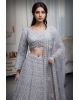 Beige Heavy Embellished Bridal Lehenga With Golden Stone Details On Skirt , Crop Top And Dupatta