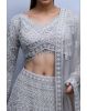 Beige Heavy Embellished Bridal Lehenga With Golden Stone Details On Skirt , Crop Top And Dupatta