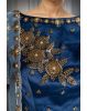 Midnight Bloom Embroidered gold  Work  lehenga