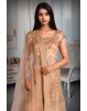 Gulnoor Peach Embroidered Zari Lehenga Set With Net Dupatta