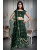 Zarreen Emerald Green Embroidered Lehenga Set With Net Duppatta