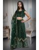 Zarreen Emerald Green Embroidered Lehenga Set With Net Duppatta
