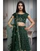 Zarreen Emerald Green Embroidered Lehenga Set With Net Duppatta