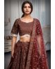 Red Heavy Handworked Bridal Lehenga With Golden Embellishments All Over The body And Beads Hanging In Waistline And Sleeve