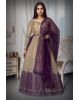 Metallic Golden Heavy Embellished Bridal Lehenga With Golden Stone And Purple Details On Skirt And Dupatta